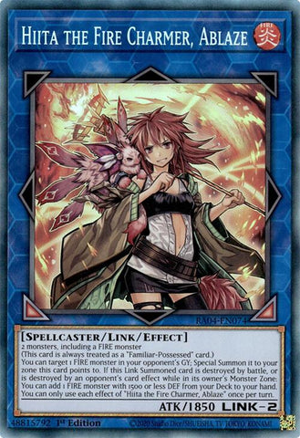 Hiita the Fire Charmer, Ablaze [RA04-EN074] Prismatic Collector's Rare