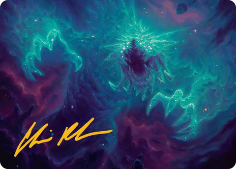Cosmogoyf Art Card (Gold-Stamped Signature) [Edge of Eternities Art Series]