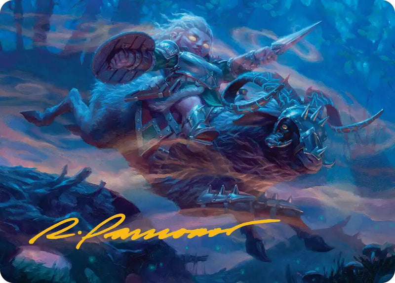 Bristlebane Outrider Art Card (Gold-Stamped Signature) [Lorwyn Eclipsed Art Series]