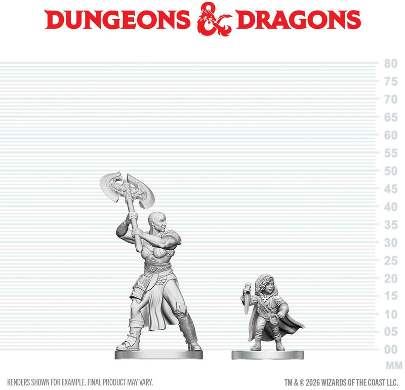 DND UNPAINTED MINIS WV29 GOLIATH BARBARIAN & HALFLING ROGUE