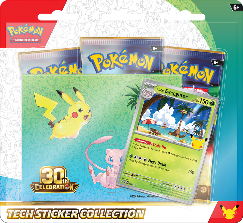 POKEMON 30TH CELEBRATION TECH STICKER COLLECTION
