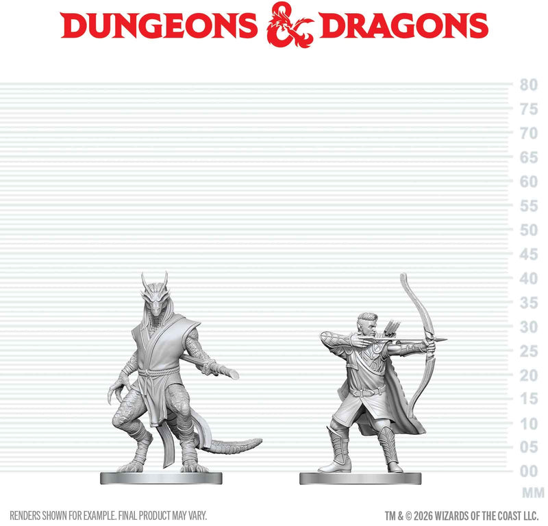 DND UNPAINTED MINIS WV29 ELF RANGER & DRAGONBORN MONK